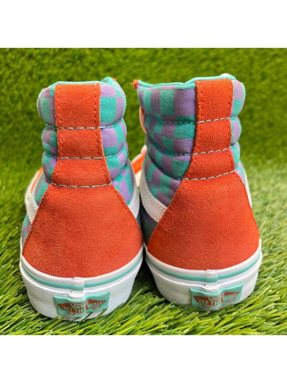 Vans Sk8-Hi Womens Size 7 Orange Blue Athletic Walking Skateboard Shoes Sneakers - Picture 7 of 11